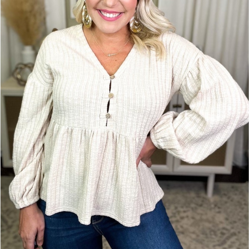 Very J/New In Brand ribbed knit Peplum Top